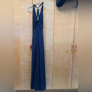 Laundry by Shelli Segal formal racer back navy blue floor length gown size 6